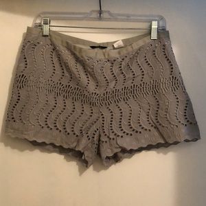 Eyelet Side-Zip Shorts